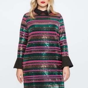 Eloquii- Pink & Green Sequin Dress